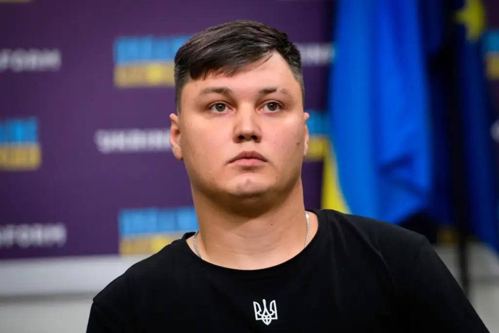 Russian defector Maksim Kuzminov attends a news conference in Kyiv, Ukraine.