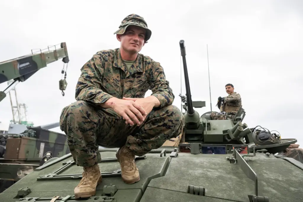 From left, Lance Corporal Kyle Price and Lance Corporal Joseph...