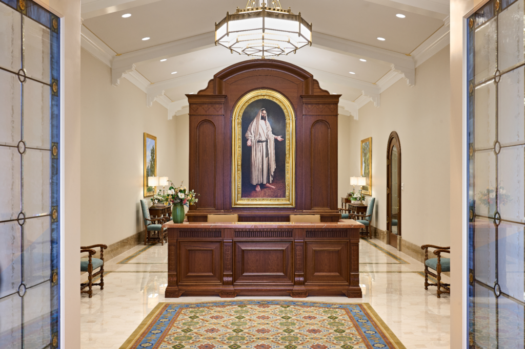 The recommend desk of the Yorba Linda California Temple. Members...