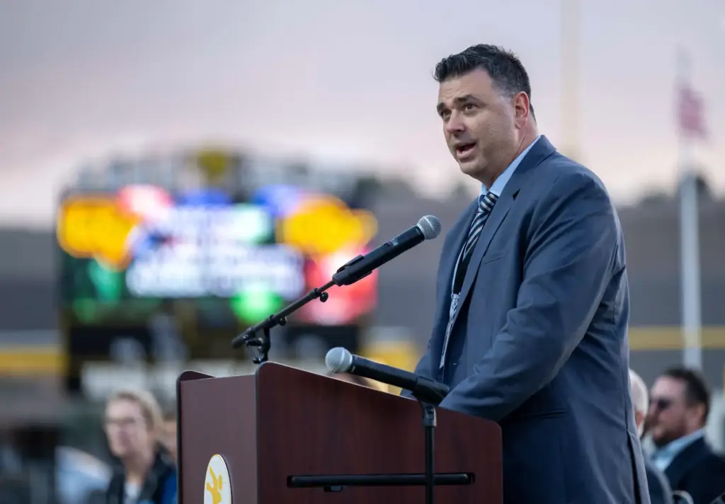 Capistrano Unified School District Superintended Dr. Christopher Brown speaks during...