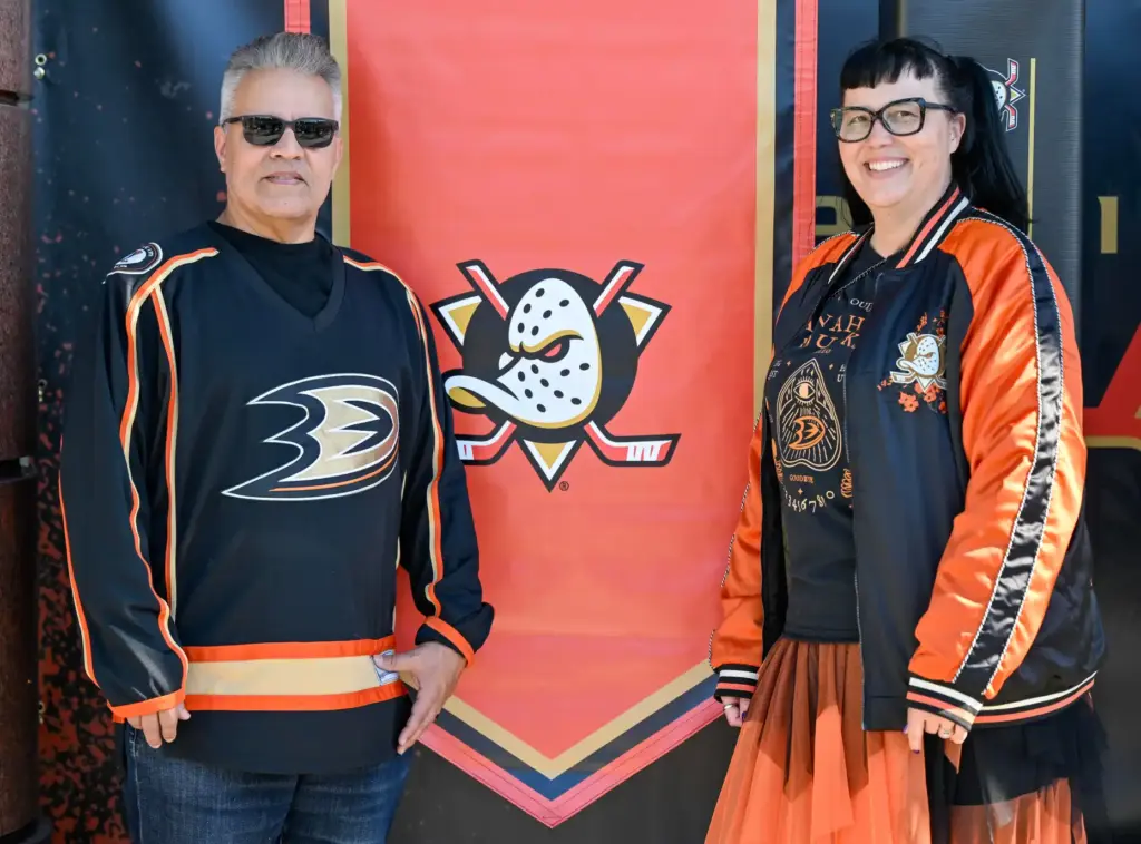 Longtime Ducks fans Ross Amador and Irene Amador of Irvine...