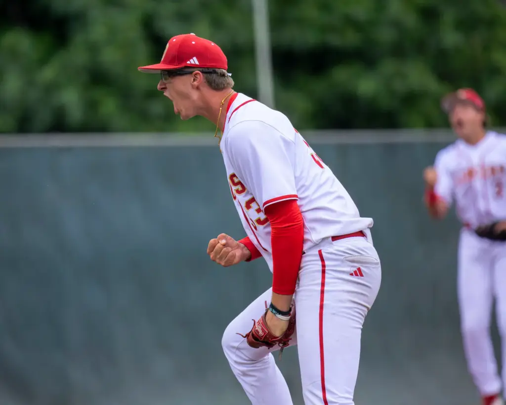 After getting into a jam, Orange Lutheran pitcher Cooper Sides...