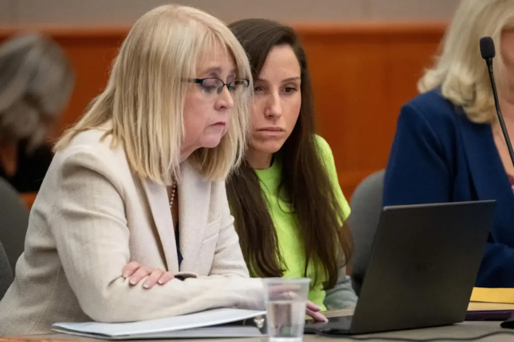 Kouri Richins appears at a sentencing hearing with her defense...