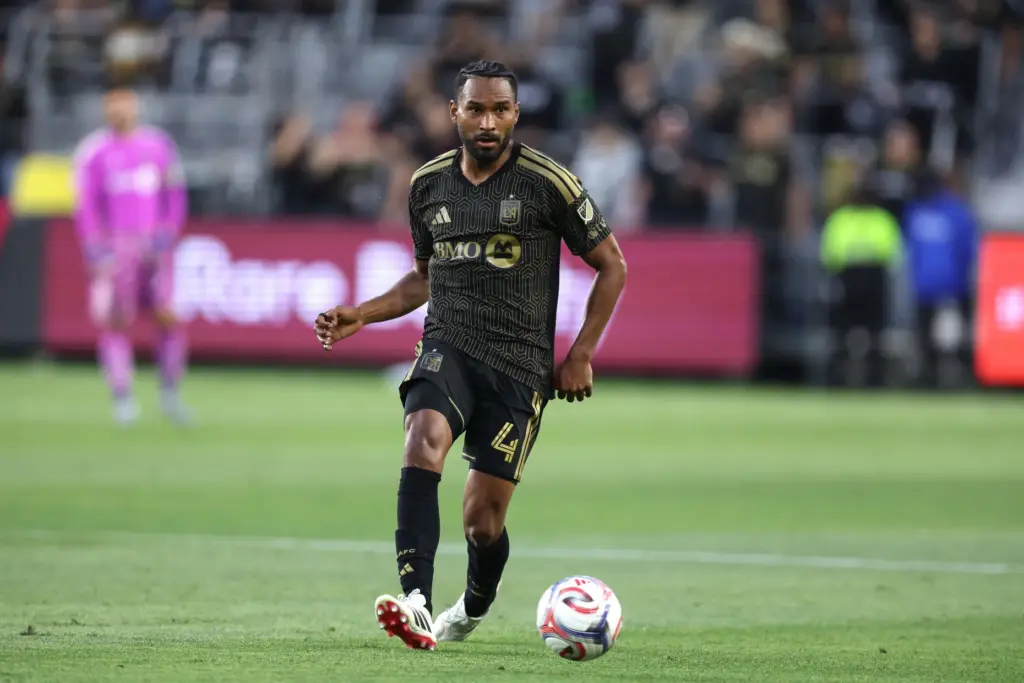 Los Angeles FC defender Eddie Segura passes the ball against...