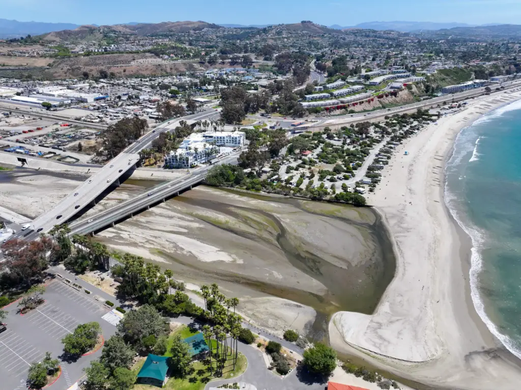 Doheny State Beach Campground sits next to the mouth of...