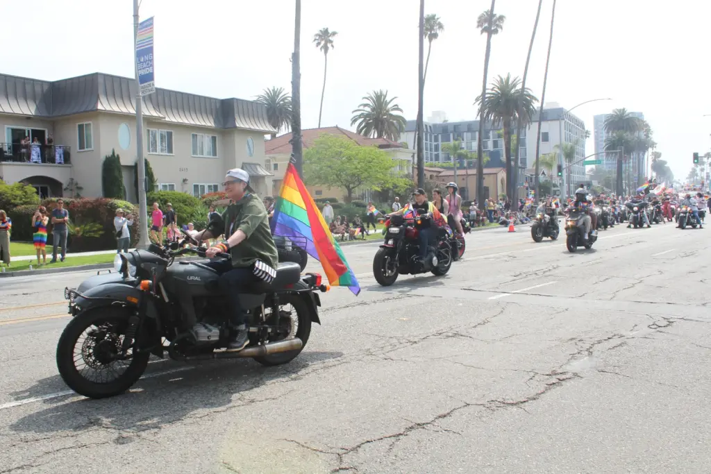 Members of the group Dykes on Bikes kicked off the...
