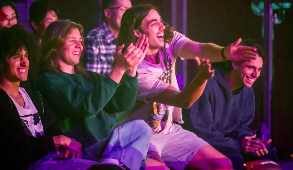 Four friends from Dana Point, from left, Kaide Ward, Sam...