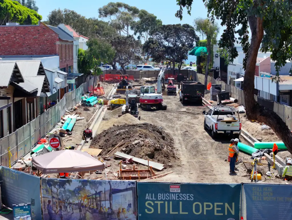 Construction continues in the 200 block of Forest Avenue as...