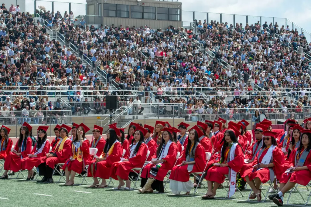 Family and friends fill the stadium during the Garden Grove...