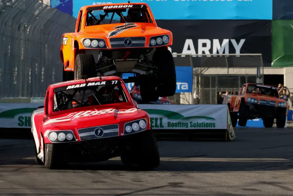 Max Gordon is closely followed off the ramp by his...
