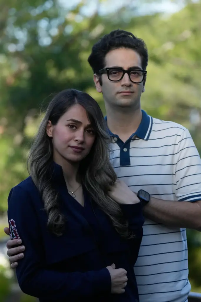Dr. Zahra Shokri Varniab, left, and her husband, Ashkan Pourabhari Langroudi, pose for a photo