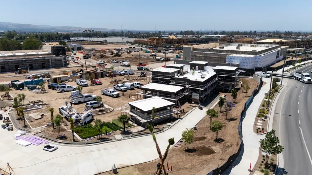 Work continues as In-N-Out Burger builds a drive-thru at the...