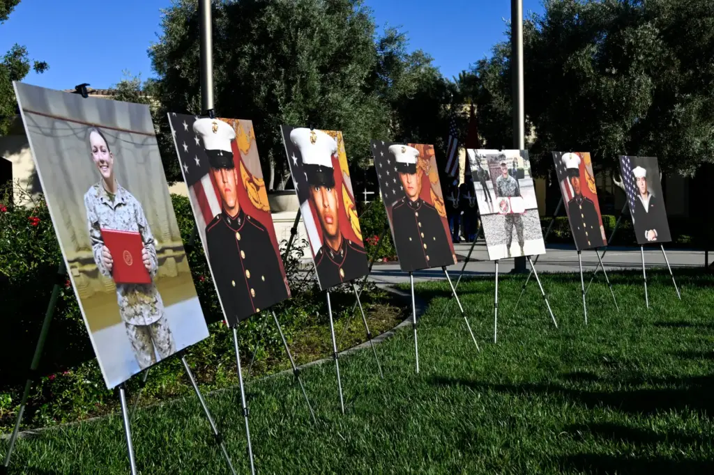Photographs of seven marines out of 13 that were killed...