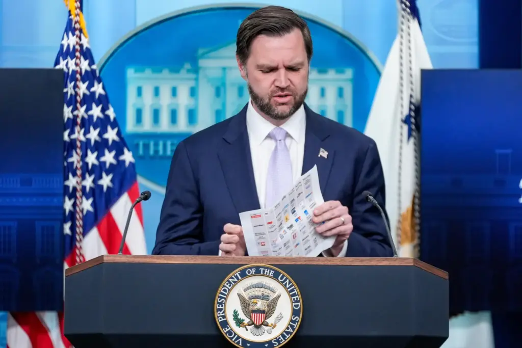 Vice President JD Vance arrives with a seating chart to...