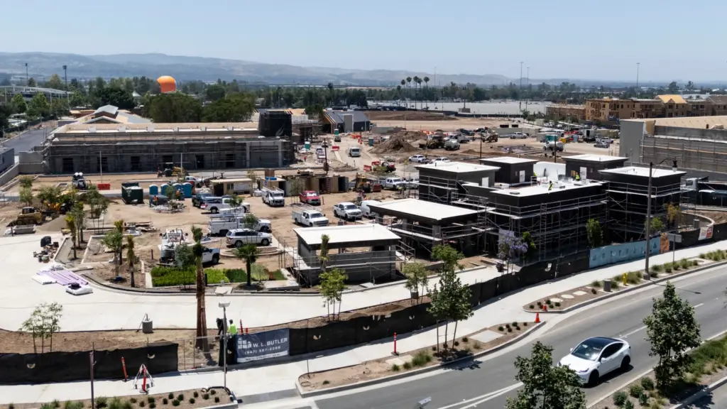 Work continues as In-N-Out Burger builds a drive-thru at the...