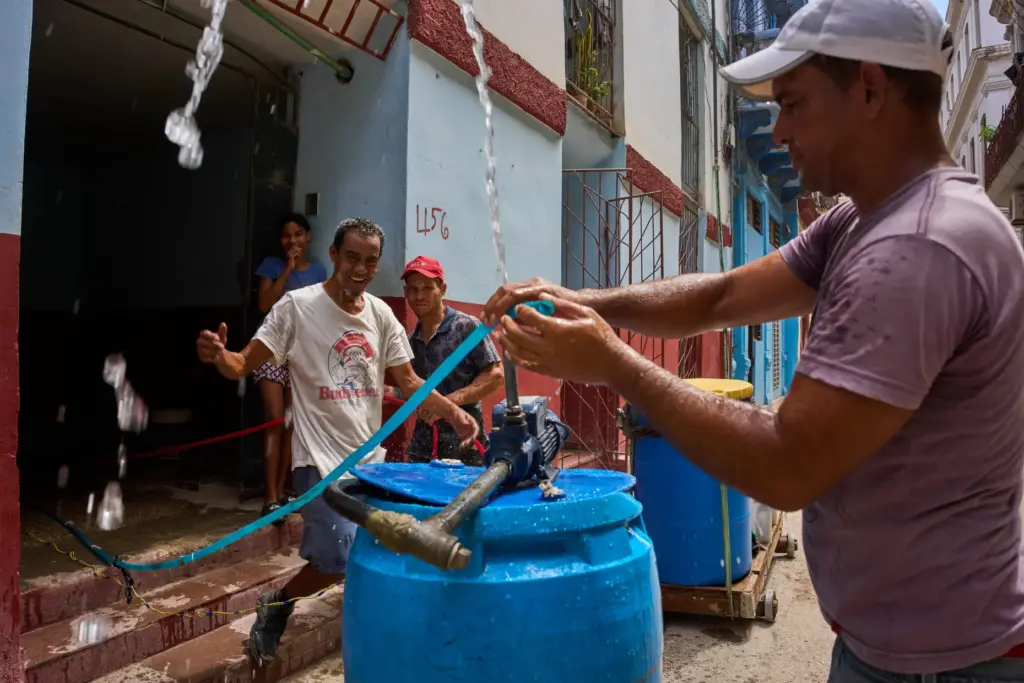 People react as a neighbor places a motor in a...
