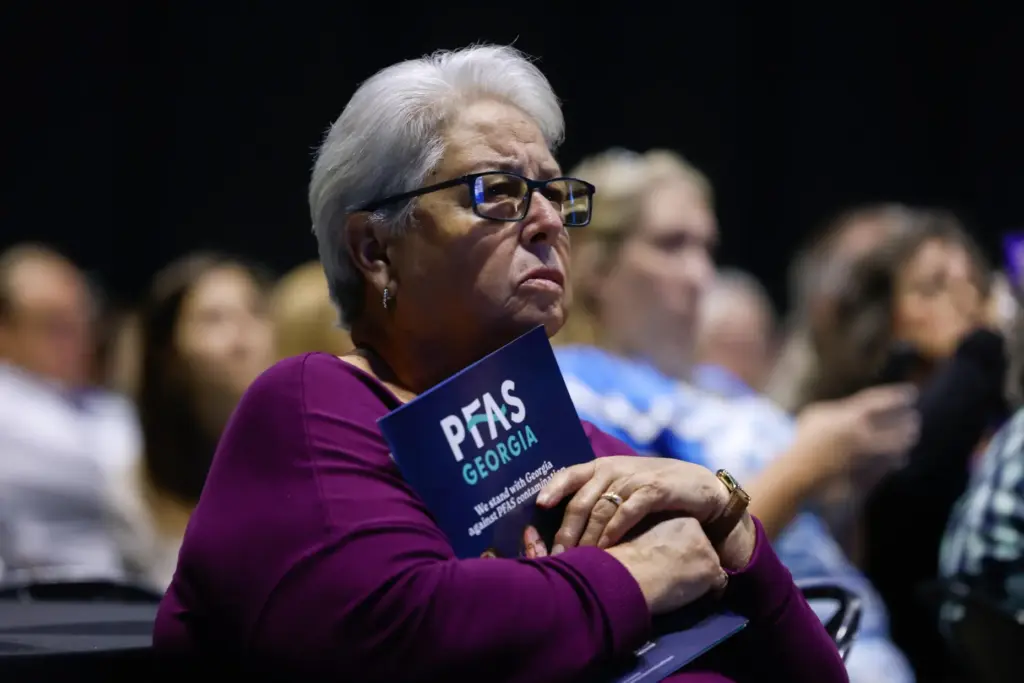 Rome resident Kathy Miller attends a town hall about PFAS...