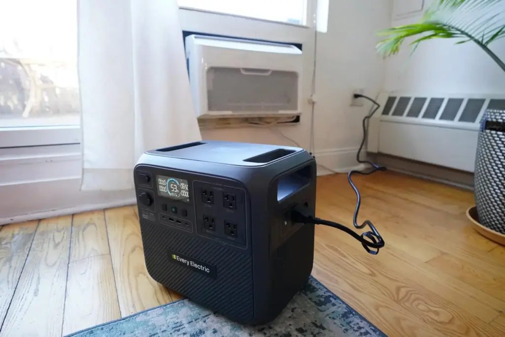 A battery from Every Electric to power an air conditioner