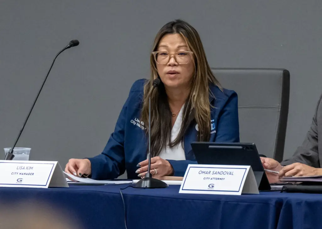 Garden Grove City Manager Lisa Kim gives updates about the...