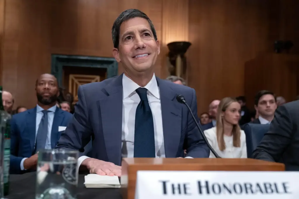 Kevin Warsh testifies during his nomination hearing to be a...