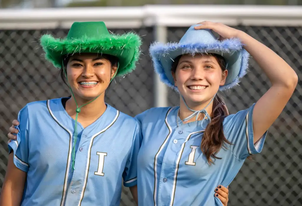 Irvineâs Nia Pham, left, and Mia Vinopal stand together in...