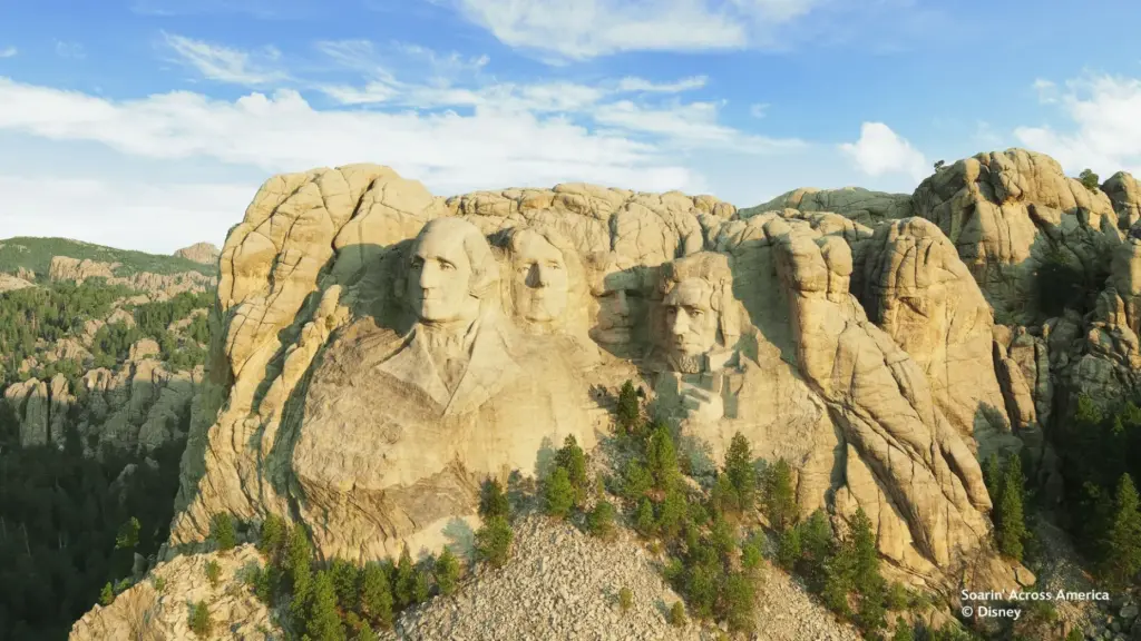 The Mount Rushmore National Monument scene in “Soarin’ Across America”...