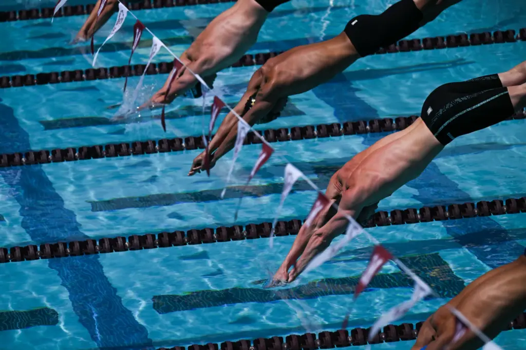 Swimmers compete in he CIF Southern Section Division 1 swimming...