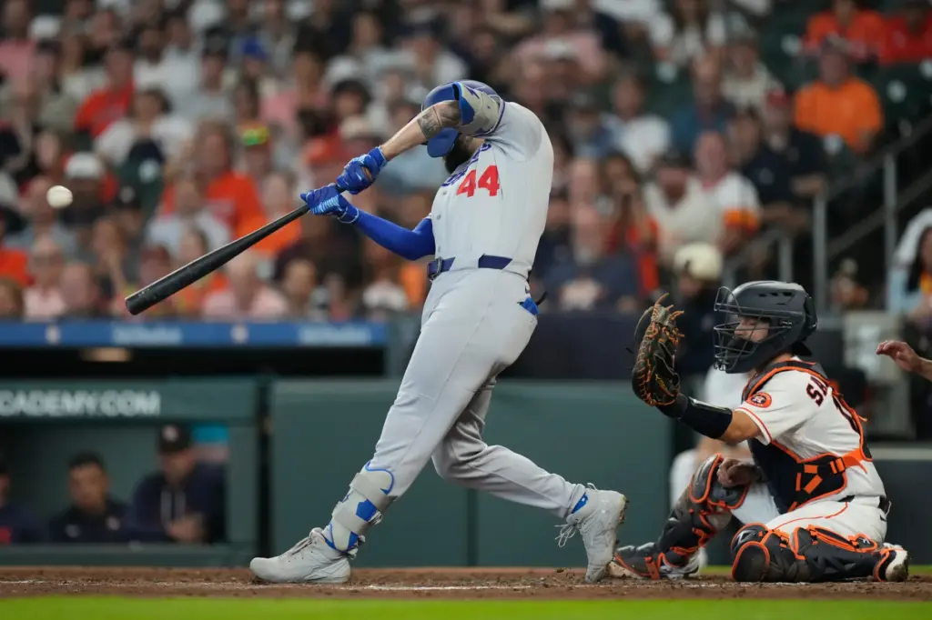 The Dodgers’ Andy Pages hits a home run – the...