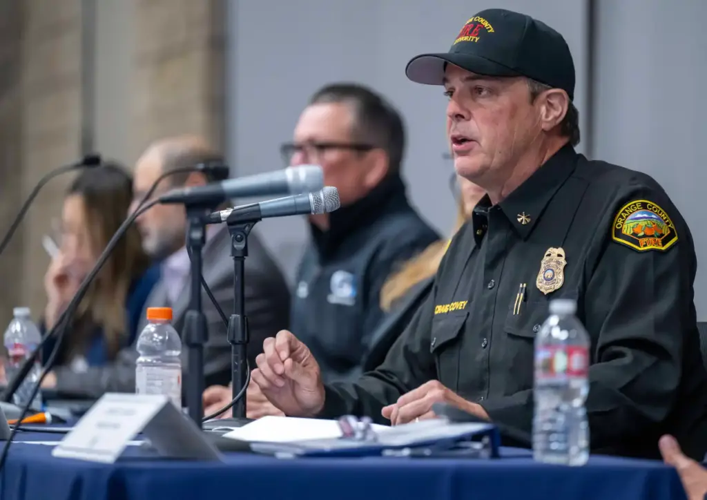 Orange County Fire Authority Chief Craig Covey gives an update...
