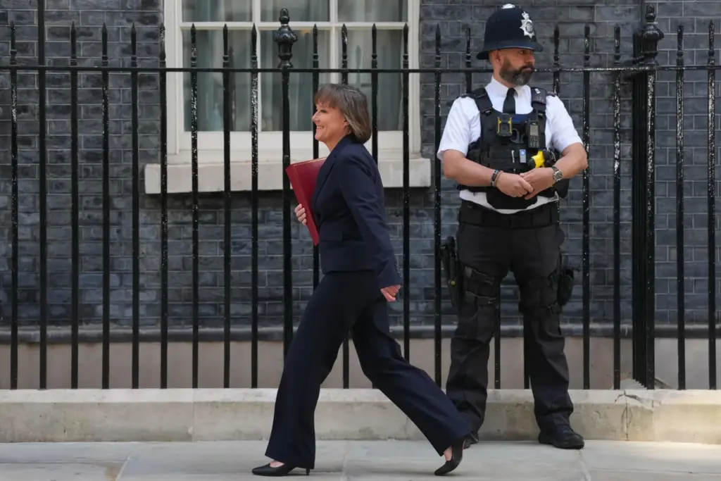 Secretary of State for Wales Jo Stevens arrives for a cabinet meeting in Downing Street.