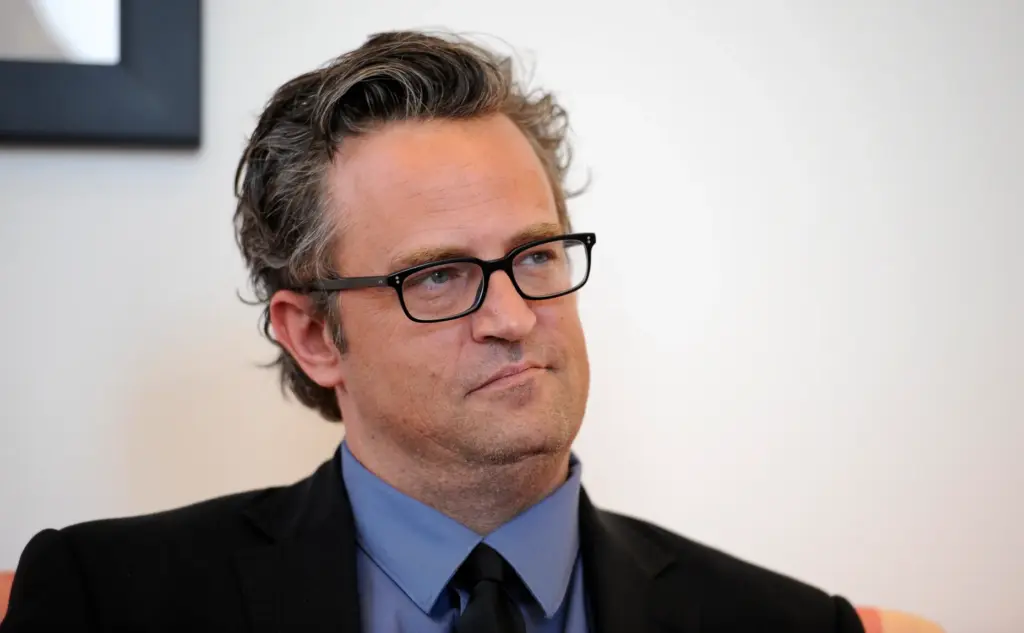 Actor Matthew Perry, seen in the office of Senator Sheldon...