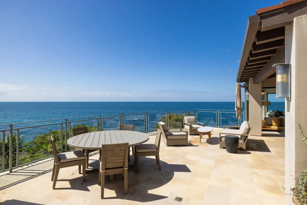 A spacious terrace looks out over the Pacific Ocean. (Photo...