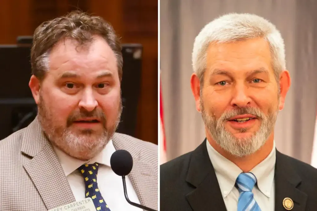 This combination of photos shows Georgia state Rep. Kasey Carpenter,...