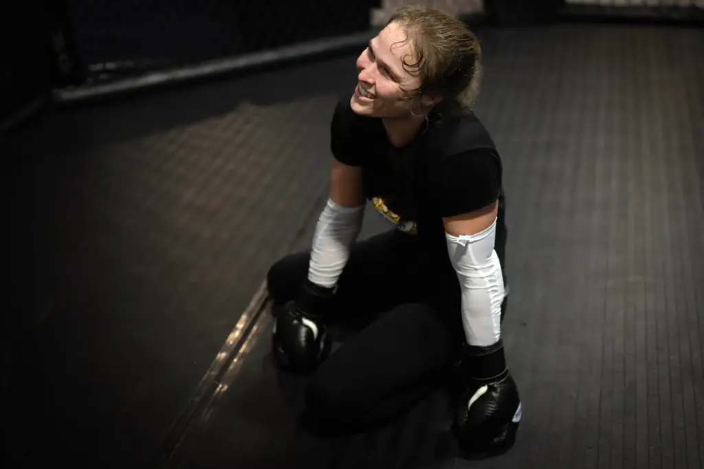 Former UFC champion and Olympic medalist Ronda Rousey prepares for...