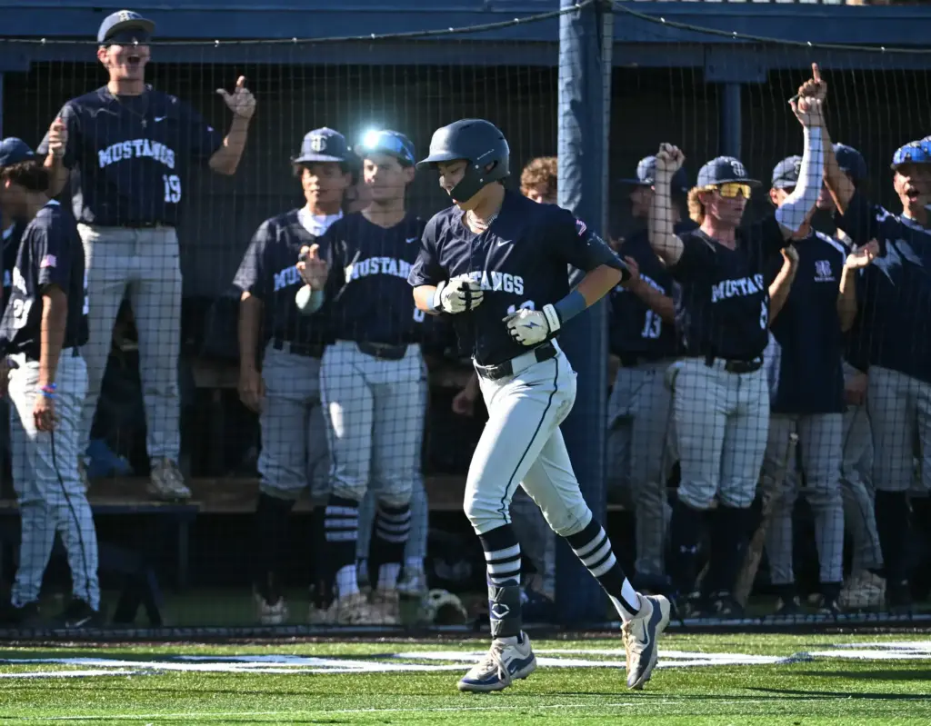Daniel Van De Kreeke (10) of Trabuco Hills hits a...