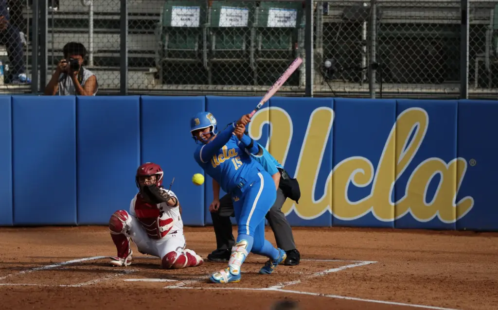 UCLAâs Jordan Woolery (15) makes contact against South Carolina during...