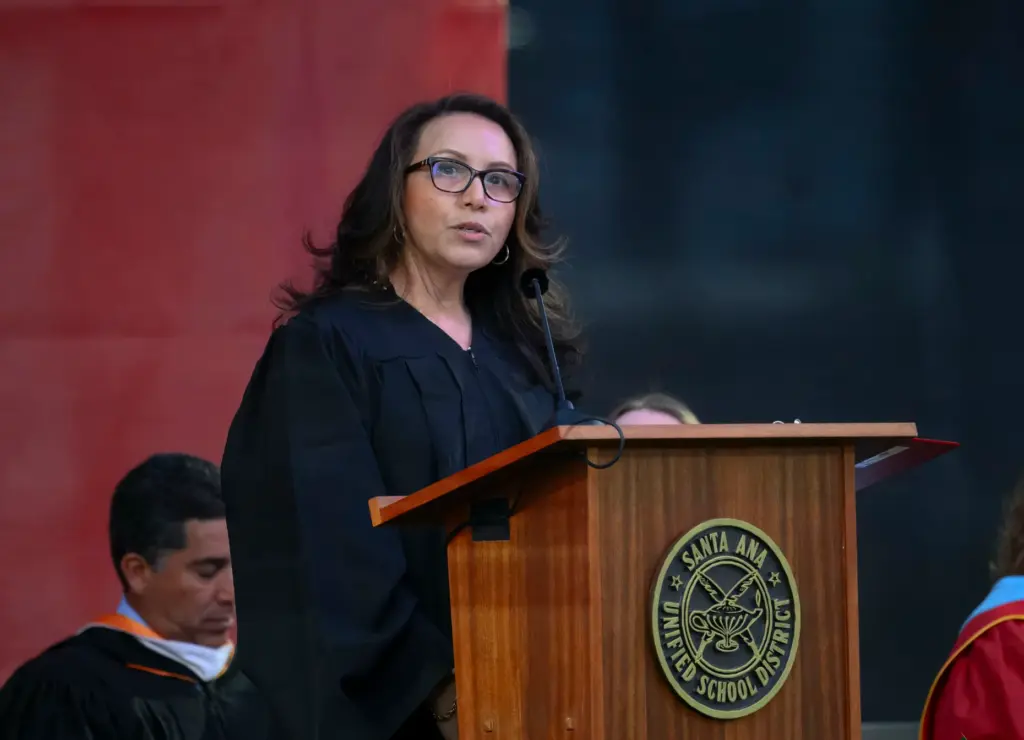 Orange County Superior Court Judge Elizabeth Macias delivers the inspirational...
