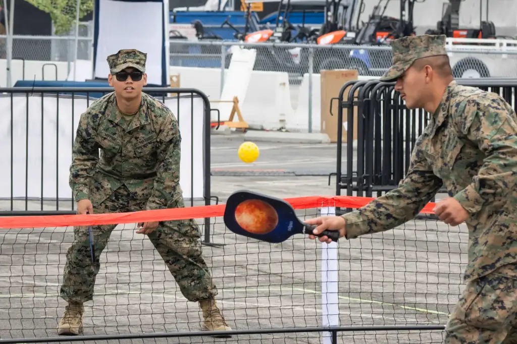 Attendees of the 10th annual L.A. Fleet Week play a...