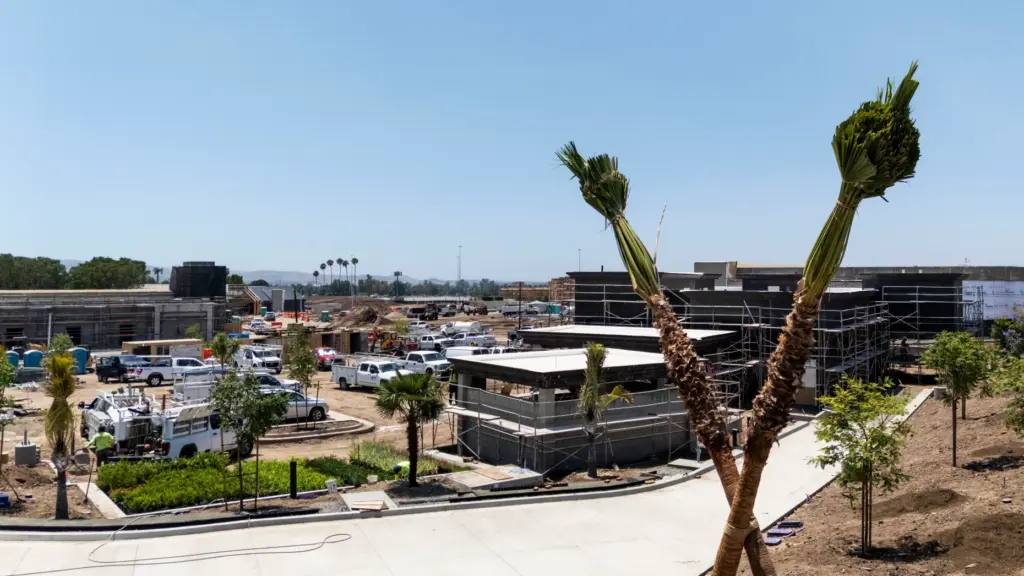 Work continues as In-N-Out Burger builds a drive-thru at the...
