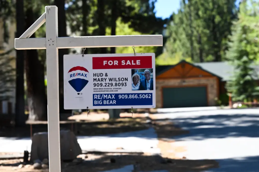A listed home in Big Bear is seen on Friday,...