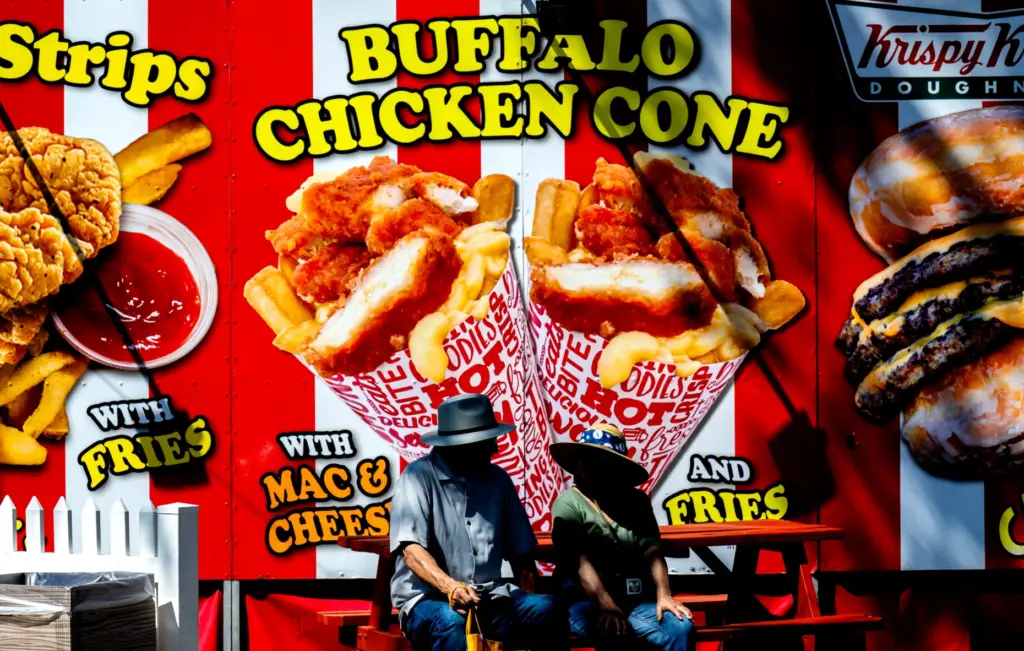 Fair food signs are everywhere you look on opening day...