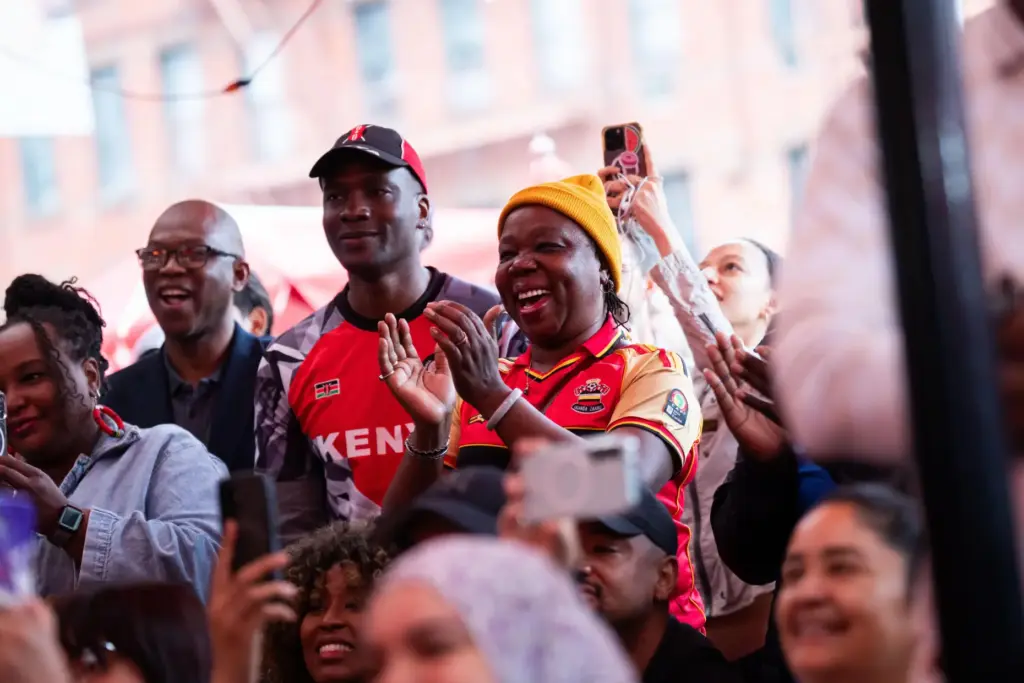 People listen as New York Mayor Zohran Mamdani makes a...