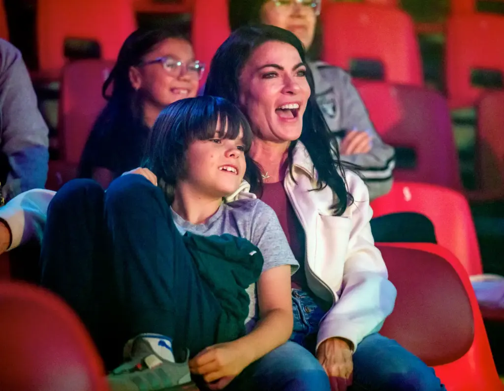 Thomas Urbanski, 9 and Keri Inzer watch the Circus Vargasâ...