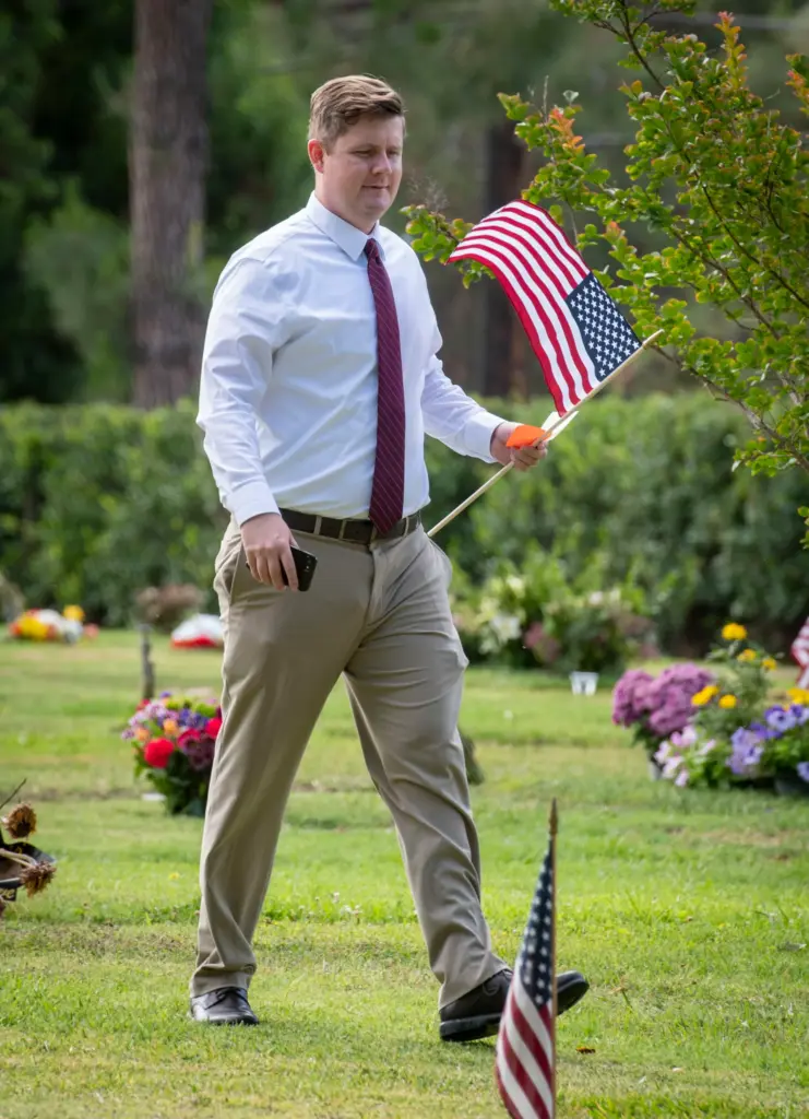Austin Taylor with Loma Vista Memorial Park looks to find...