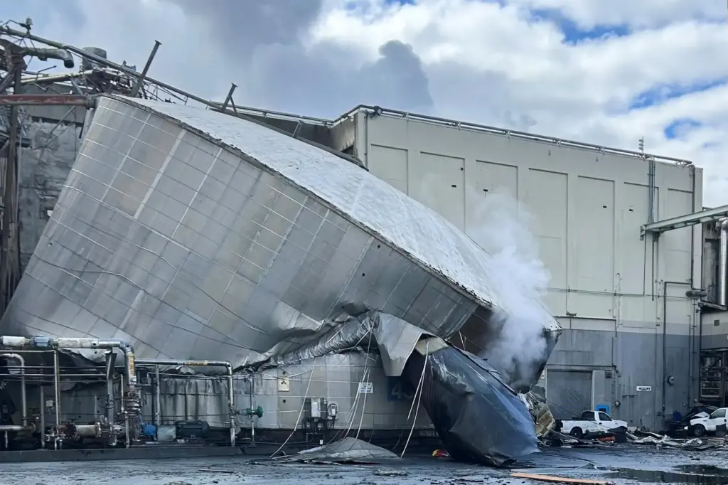 structural damage to the Nippon Dynawave Packaging Co.,