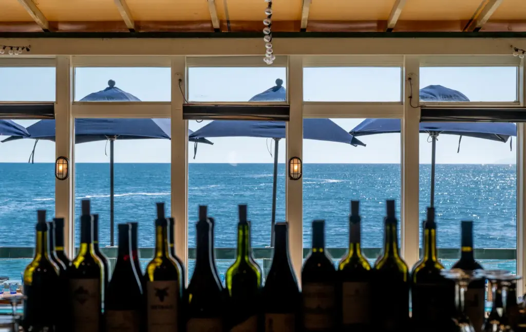 The ocean view from the bar at Driftwood Kitchen in...