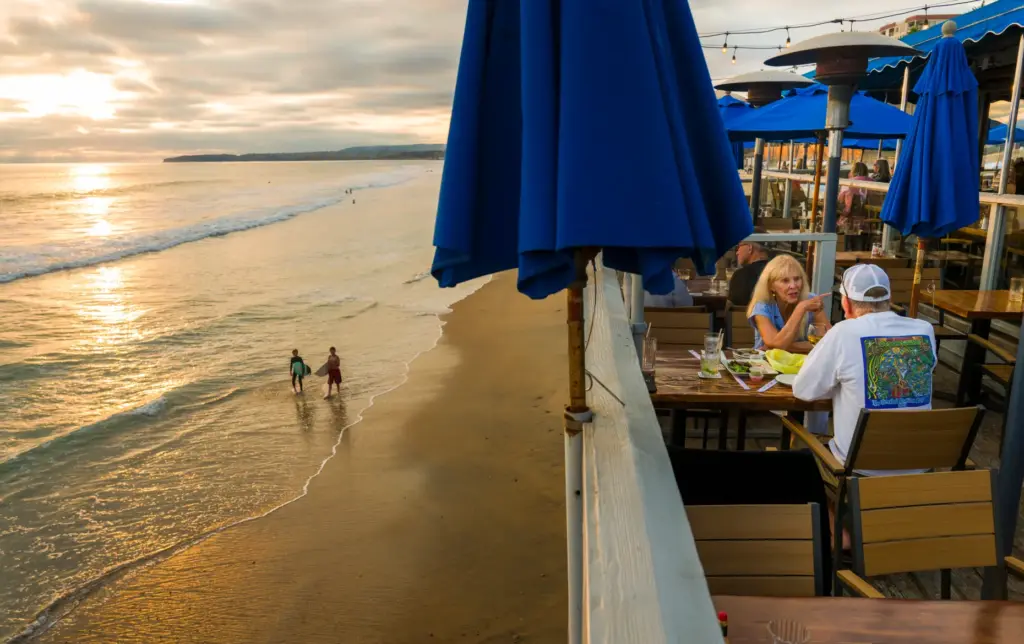 Diners at The Fishermanâs Restaurant and Bar at the San...