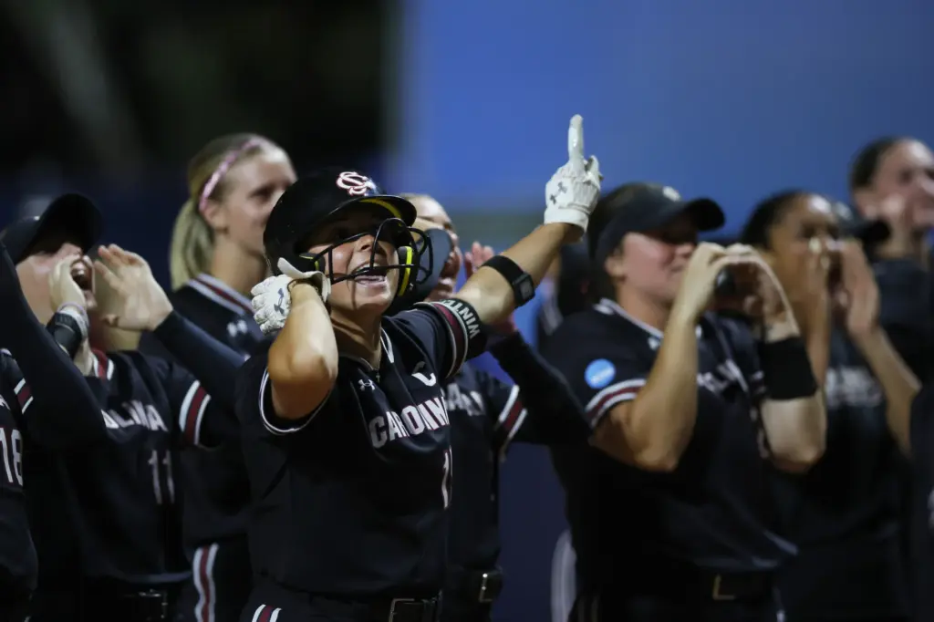 South Carolina tries to rally its fans during the NCAA...