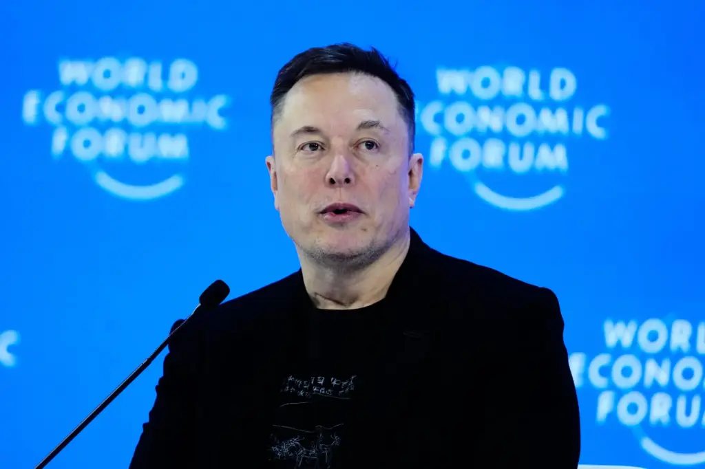 Elon Musk attends the annual meeting of the World Economic Forum.