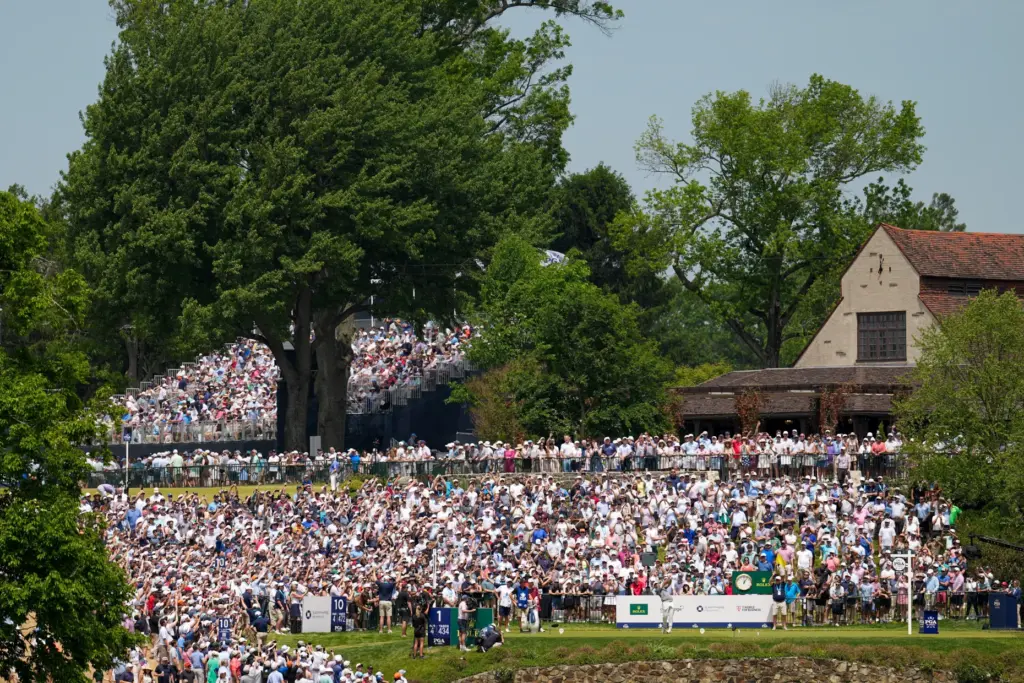 Scottie Scheffler hits from the first tee during the final...